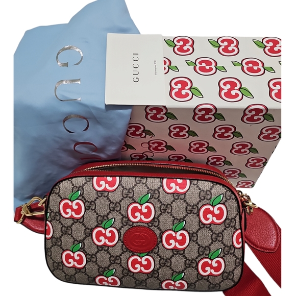 NWOT Gucci Apple Messenge Bag Beige/Brown - Picture 9 of 9